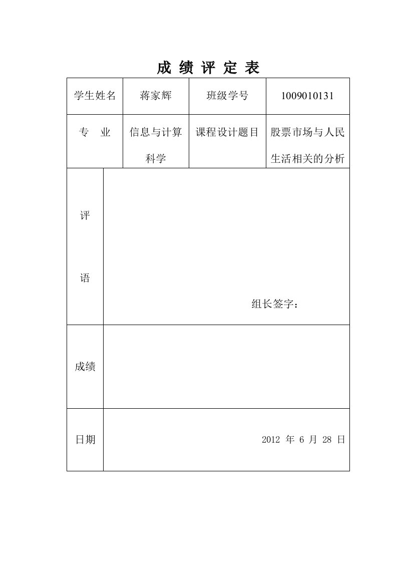 回归分析课程设计