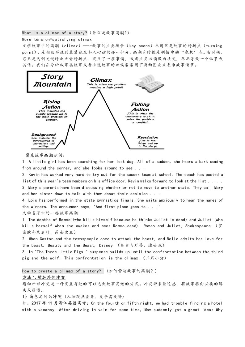 英语续写素材整理