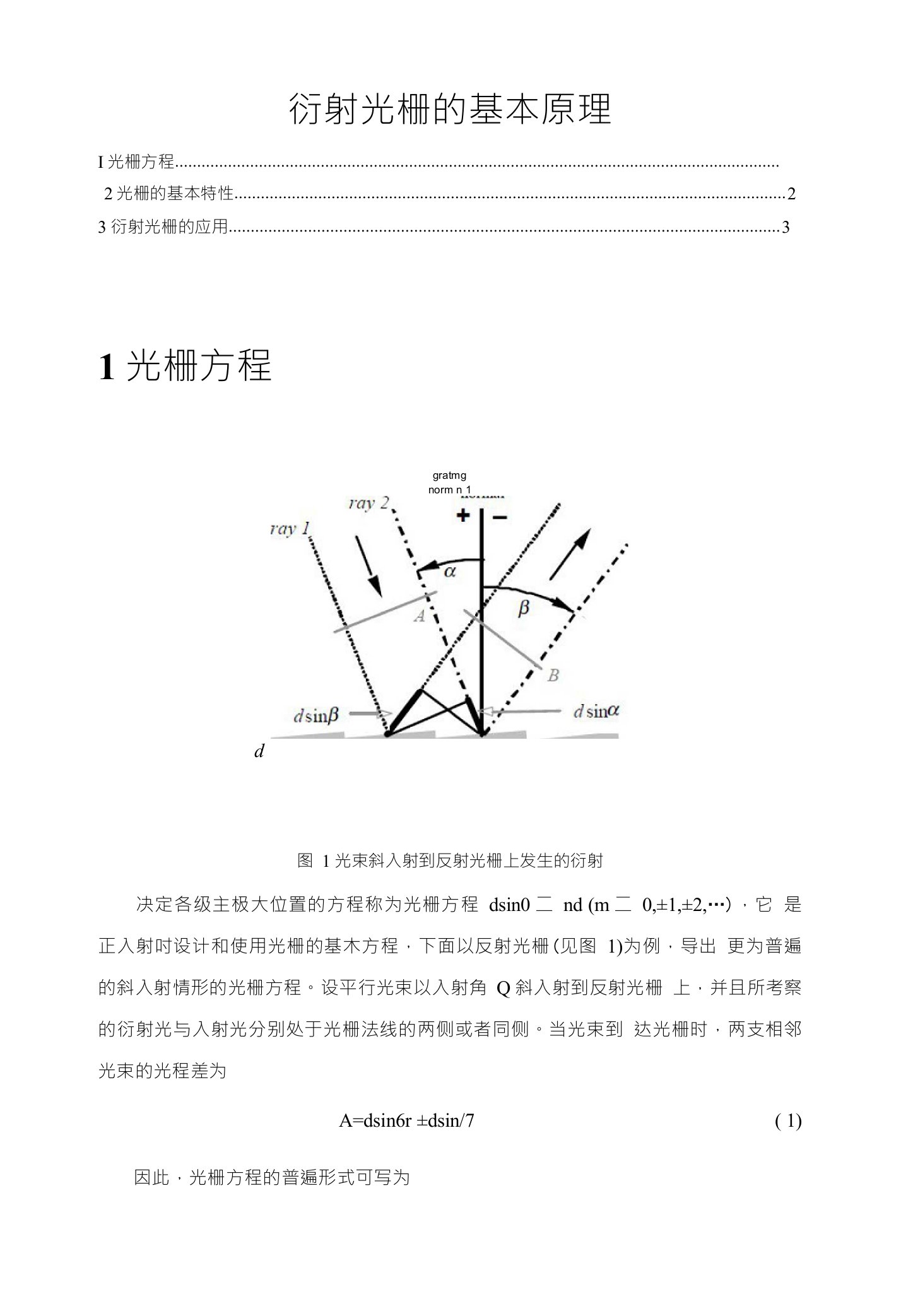 衍射光栅的基本原理