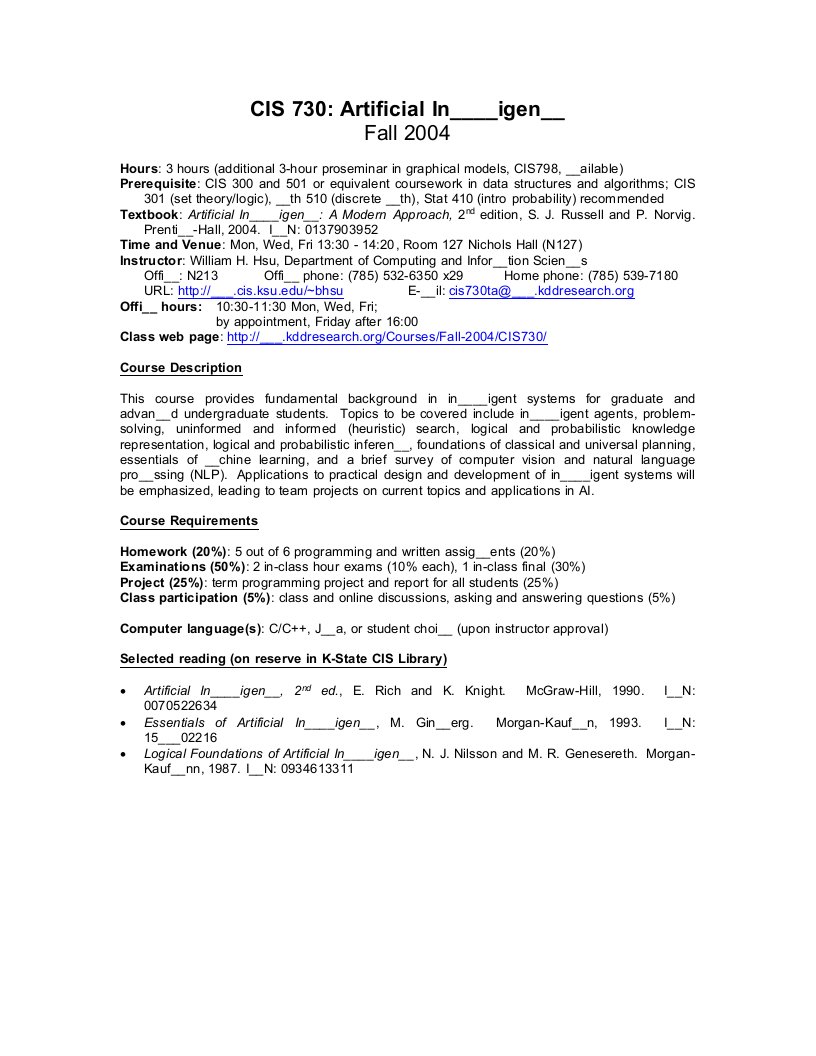 K-StateCIS730IntroductiontoArtifcialIntelligence-Fall,2002-KDD的K-顺730介绍人工智能-秋季，2002KDD