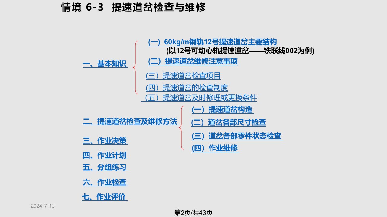 提速道岔检查与维修详细