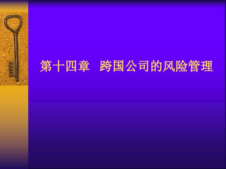 跨国公司的风险管理