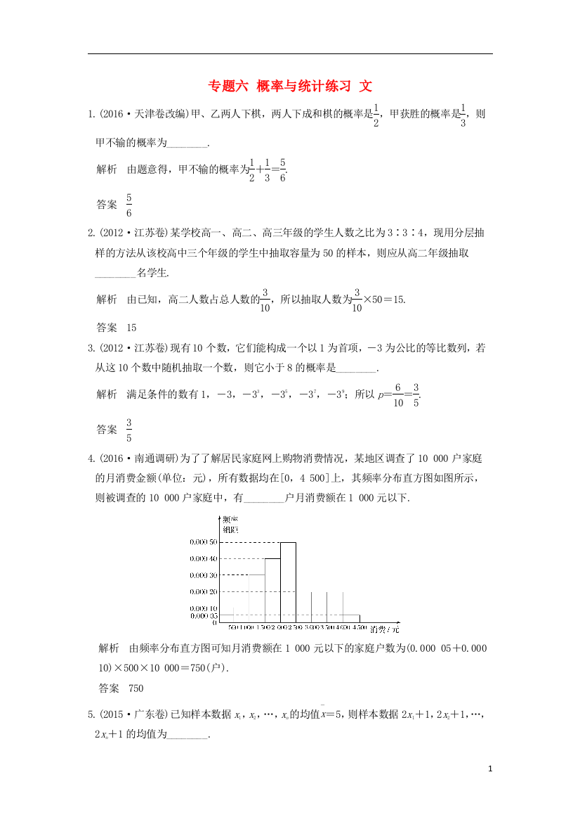 创新设计（江苏专用）高考数学二轮复习