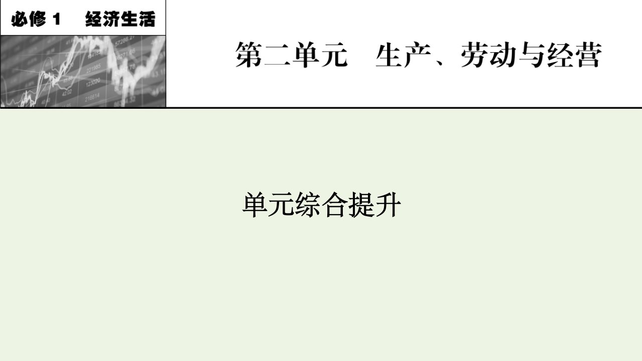 2022届高考政治一轮复习第二单元生产劳动与经营单元综合提升课件新人教版必修1