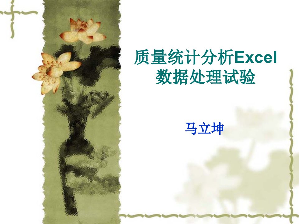 质量统计分析Excel数据处理试验ppt课件