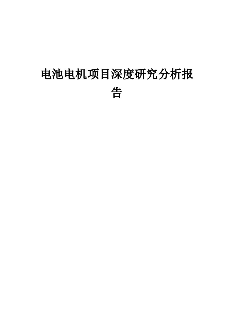 2024年电池电机项目深度研究分析报告