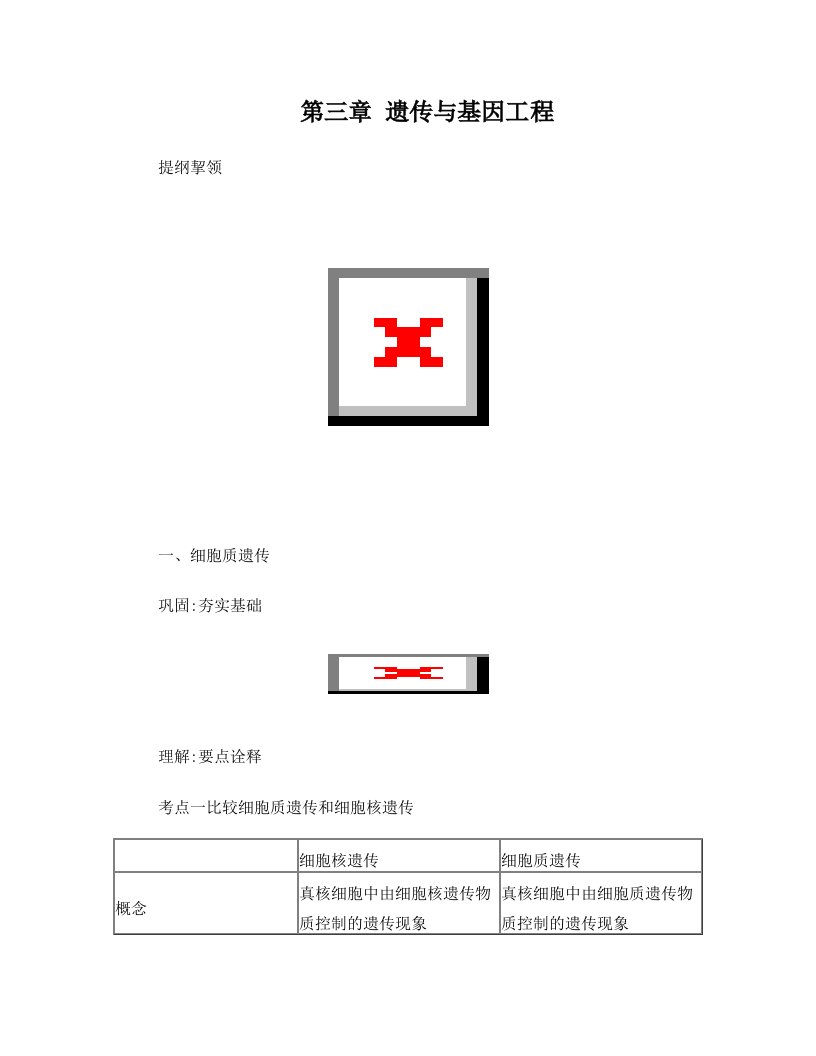 高中总复习第一轮生物+第三章+第一节+细胞质遗传