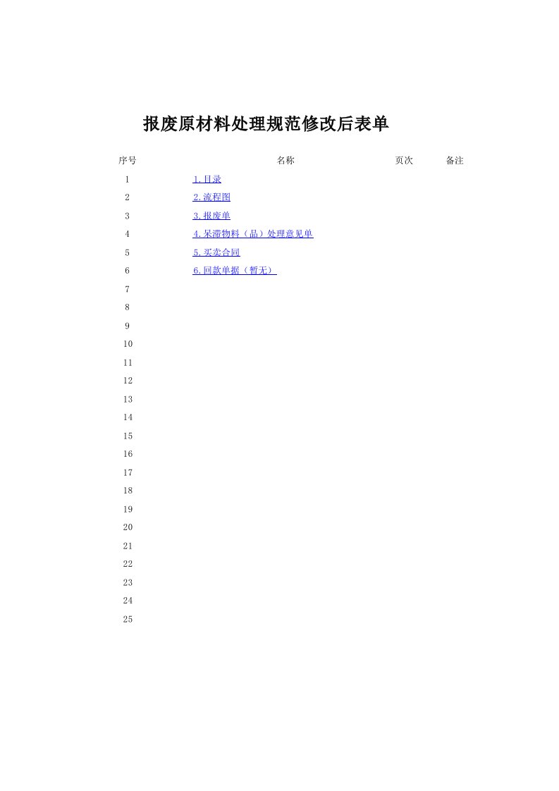 报废原材料管理规范流程图及相关表单