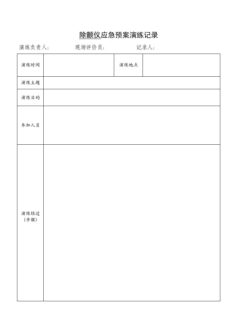 除颤仪应急预案演练记录