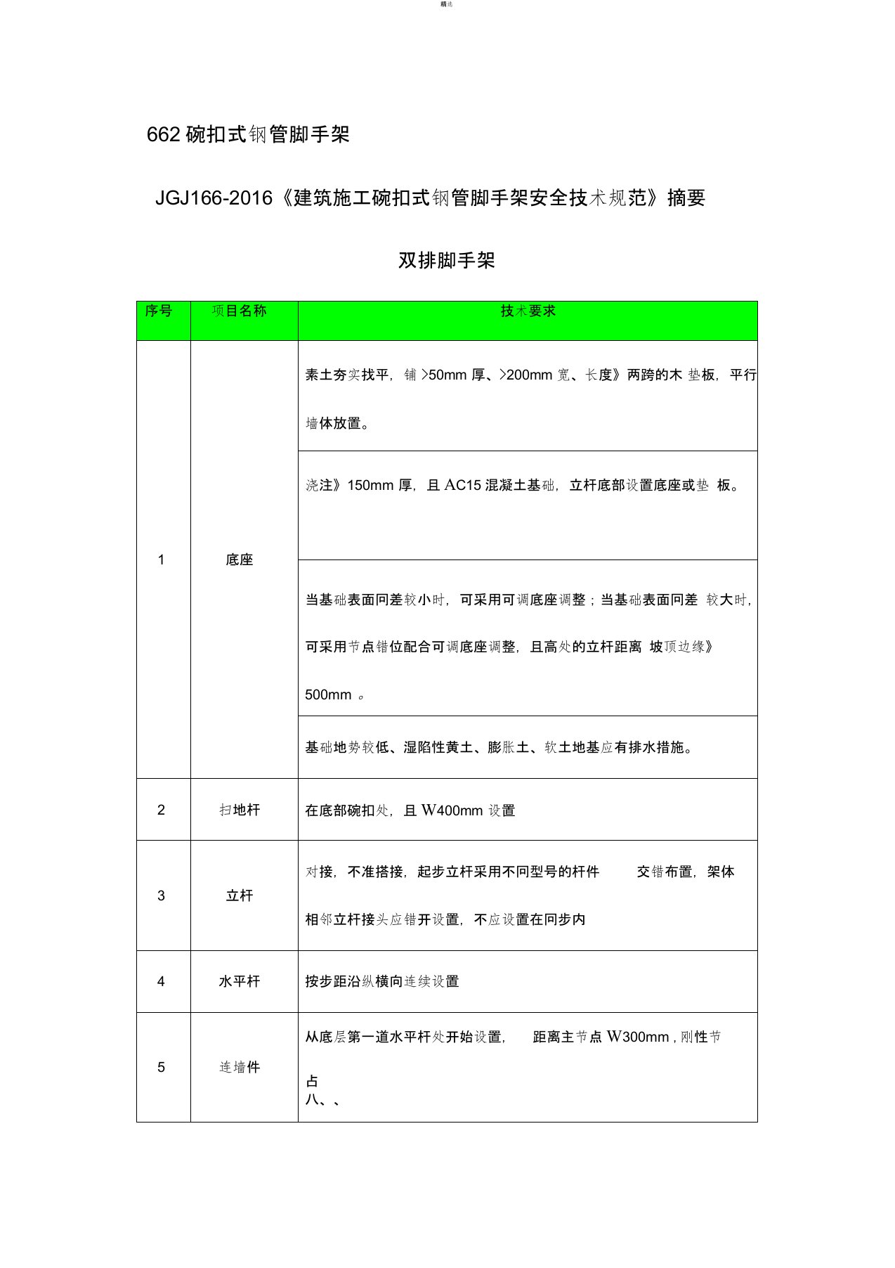 碗扣式脚手架安全技术规范JGJ166-2016