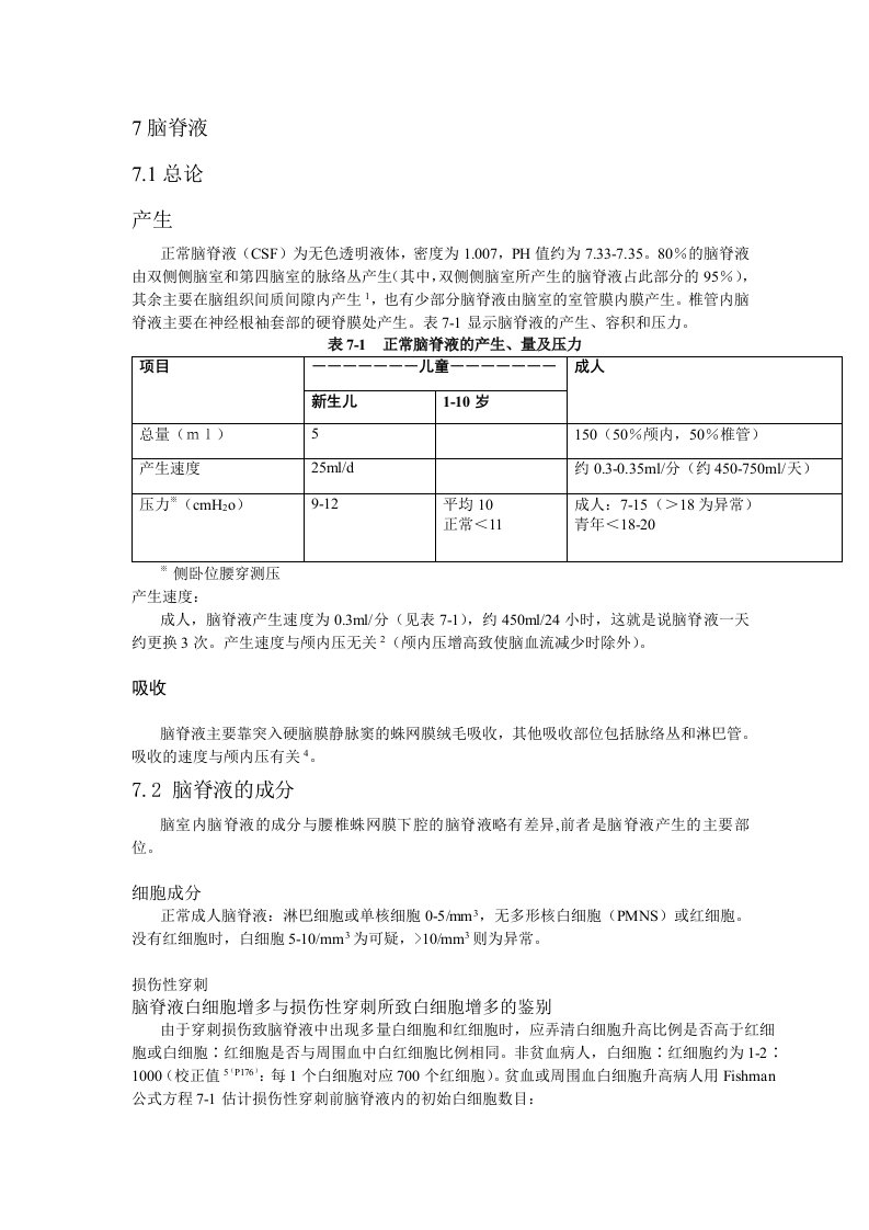 神经外科手册-7脑脊液