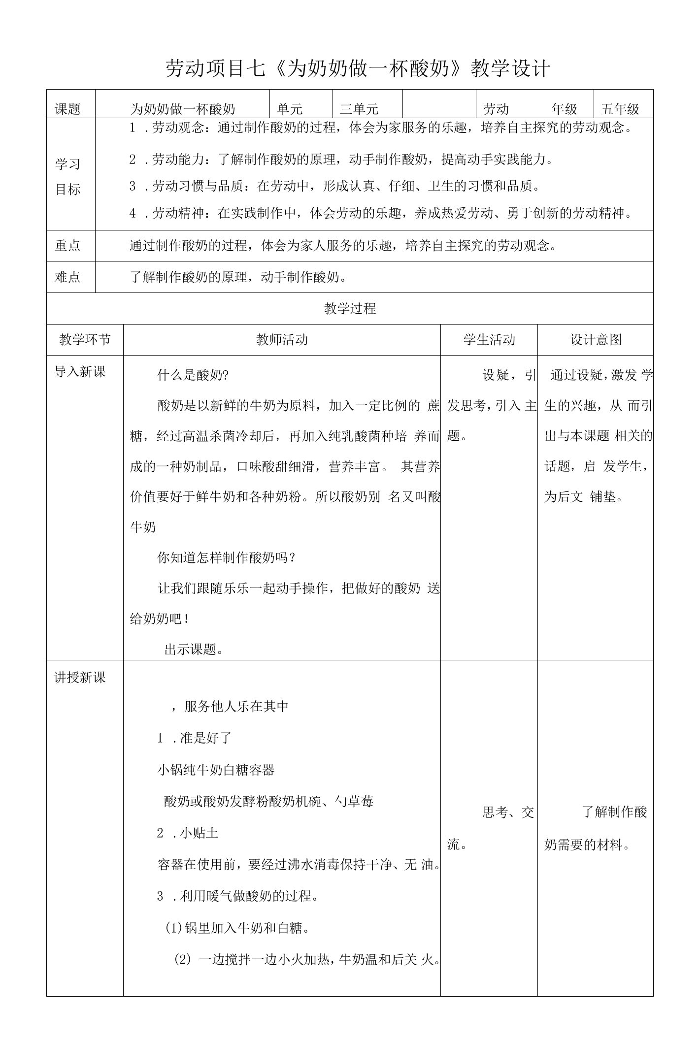 人教版《劳动教育》五下