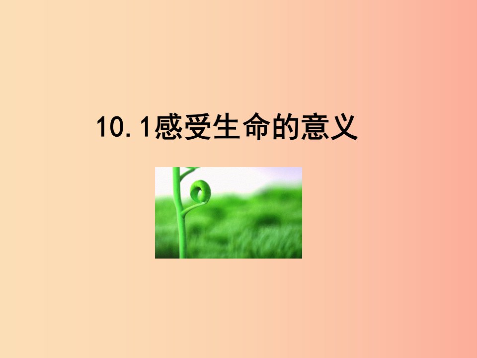 七年级道德与法治上册第四单元生命的思考第十课绽放生命之花第1框感受生命的意义课件新人教版