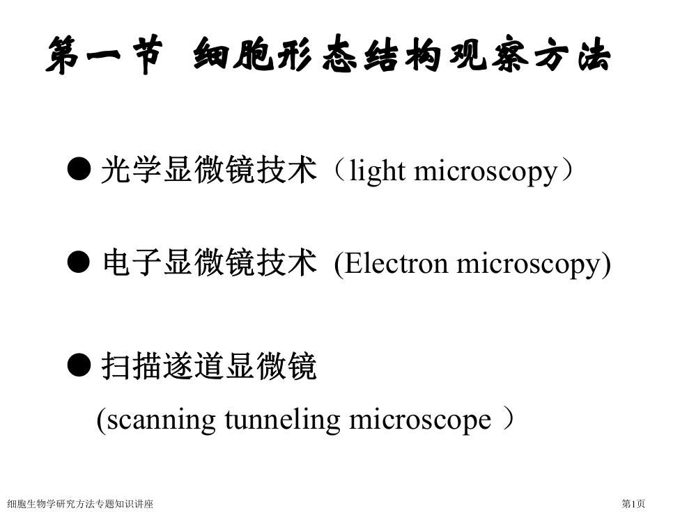 细胞生物学研究方法专题知识讲座