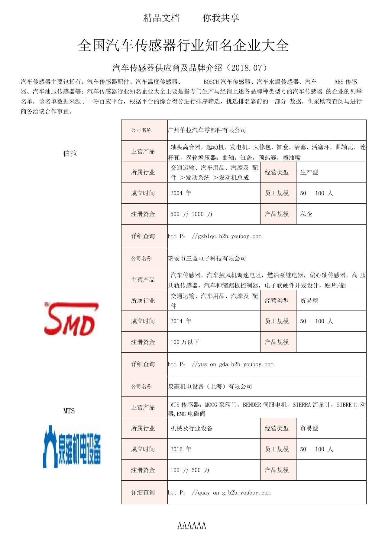 全国汽车传感器行业知名企业大全-汽车传感器供应商及品牌介绍2018.07