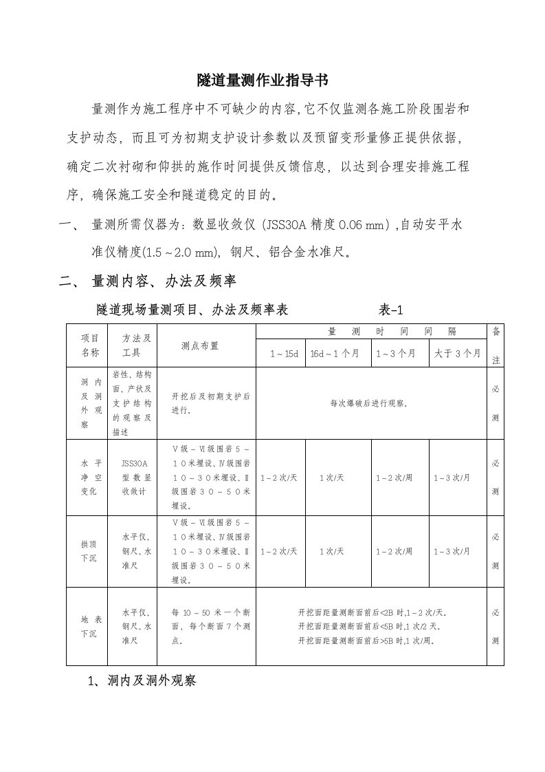 隧道量测作业指导书(洛湛)