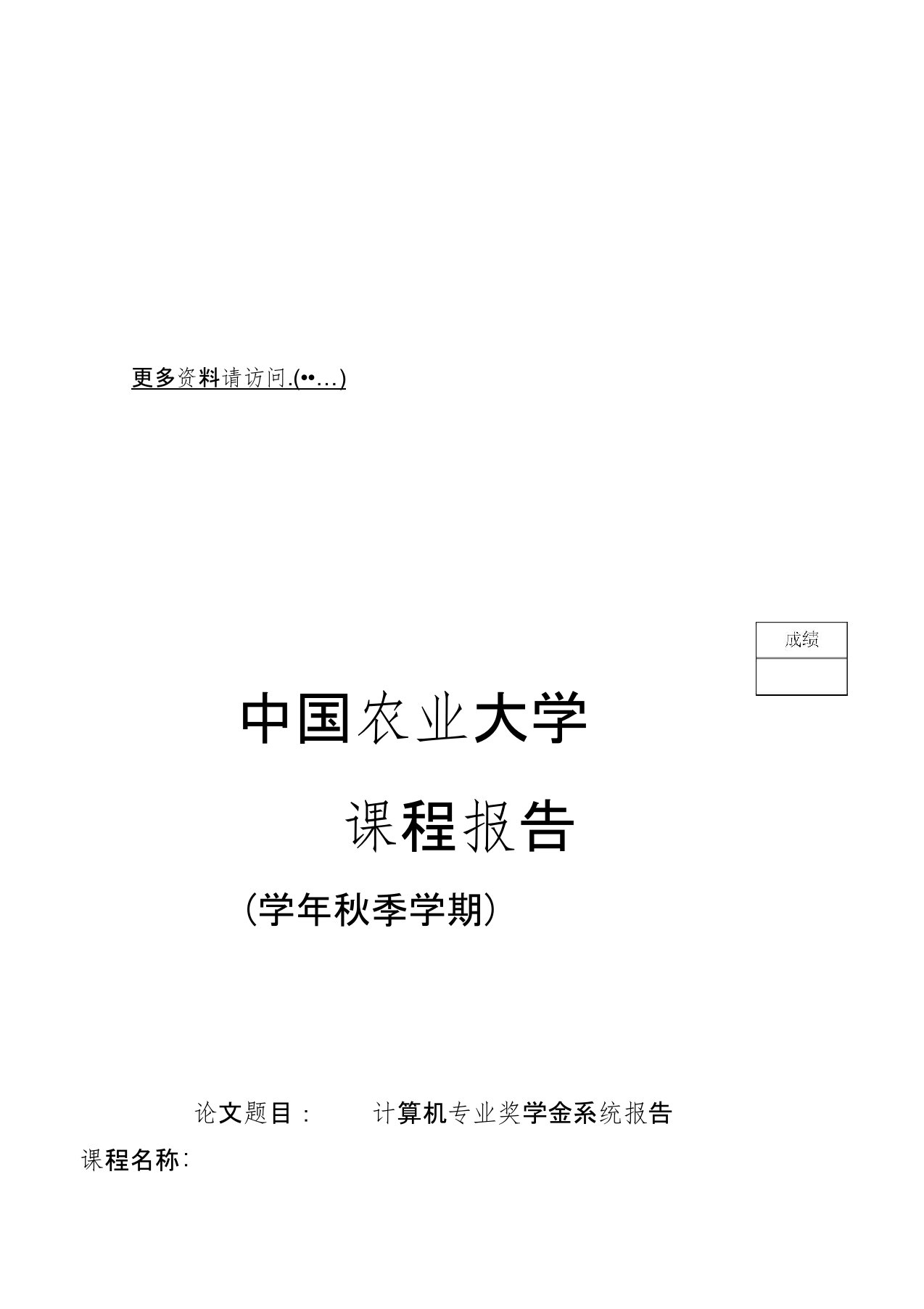 某某大学计算机专业奖学金系统报告