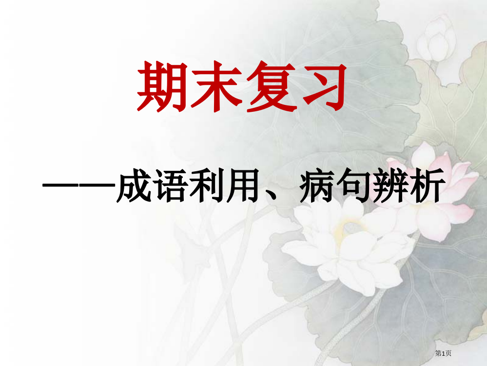 期末复习(成语、病句)省公开课一等奖全国示范课微课金奖PPT课件