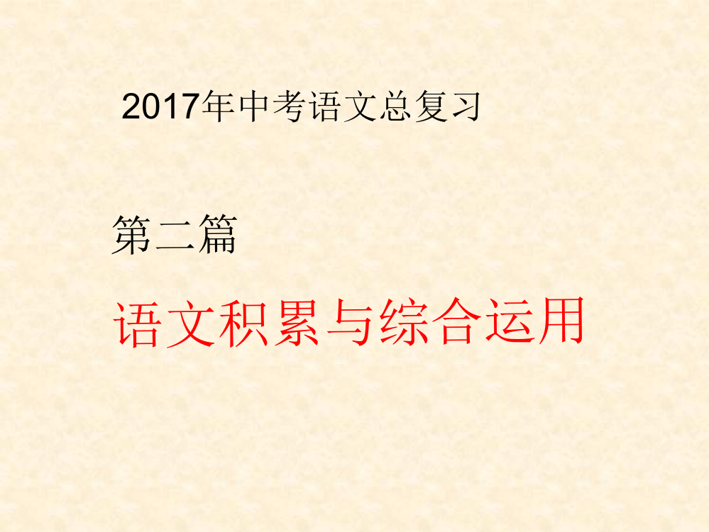 中考语文总复习