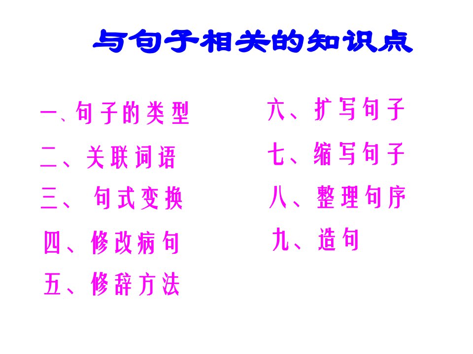 六年级语文下册句子专项复习ppt课件