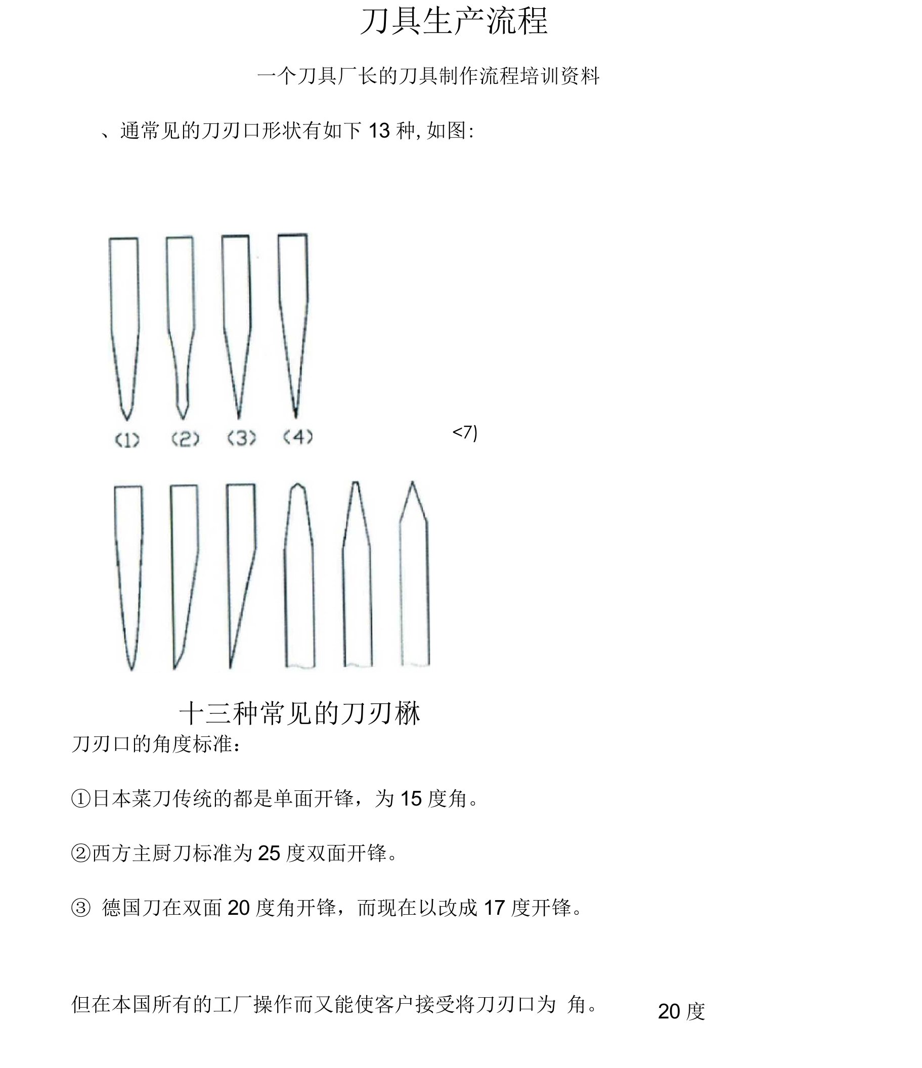 实用刀具生产流程(经验之作)