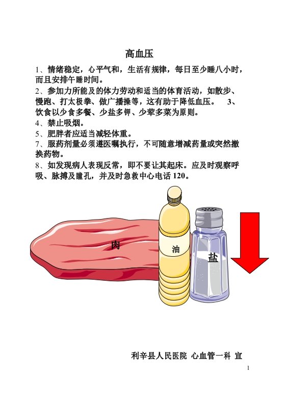 心血管疾病健康教育小处方