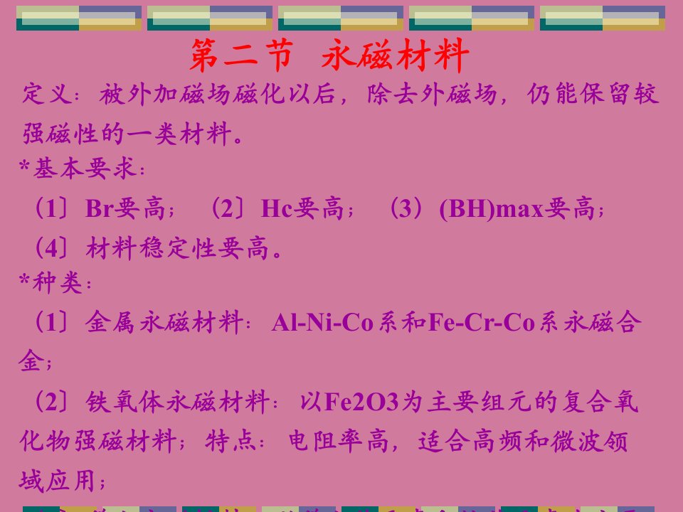 磁性材料_压电热释电和铁电材料磁性材料_第二节ppt课件