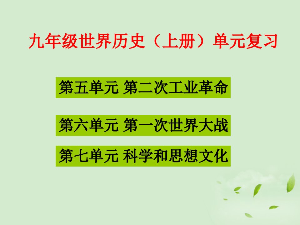 历史上册第五、六、七单元复习课件岳麓版