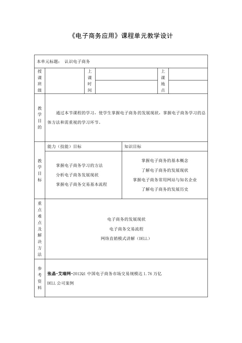 《电子商务实务》电子教案