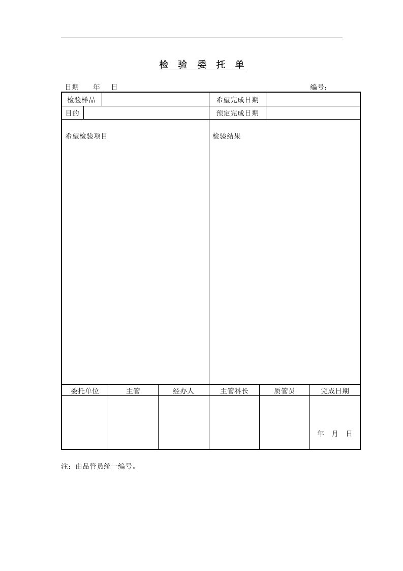 【管理精品】检验委托