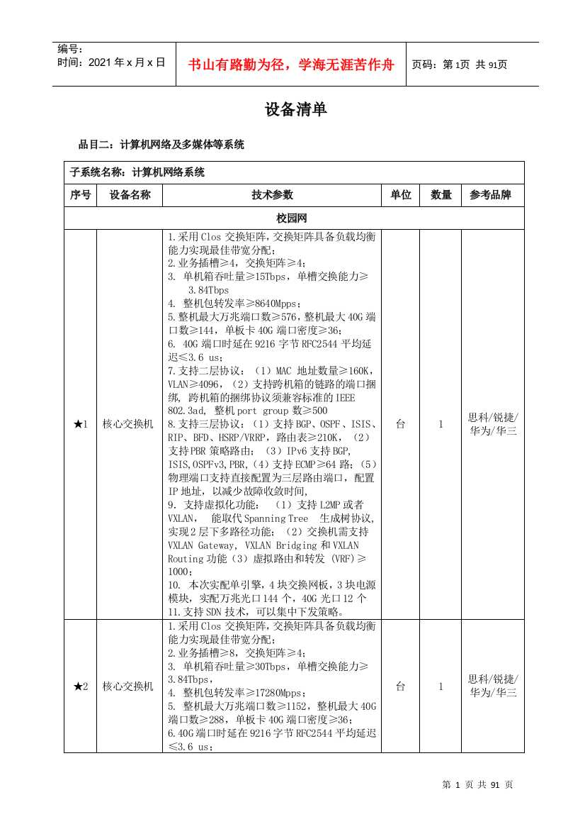 BLZFCG2016033设备清单培训资料