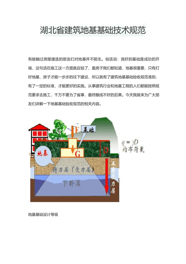 湖北省建筑地基基础技术规范