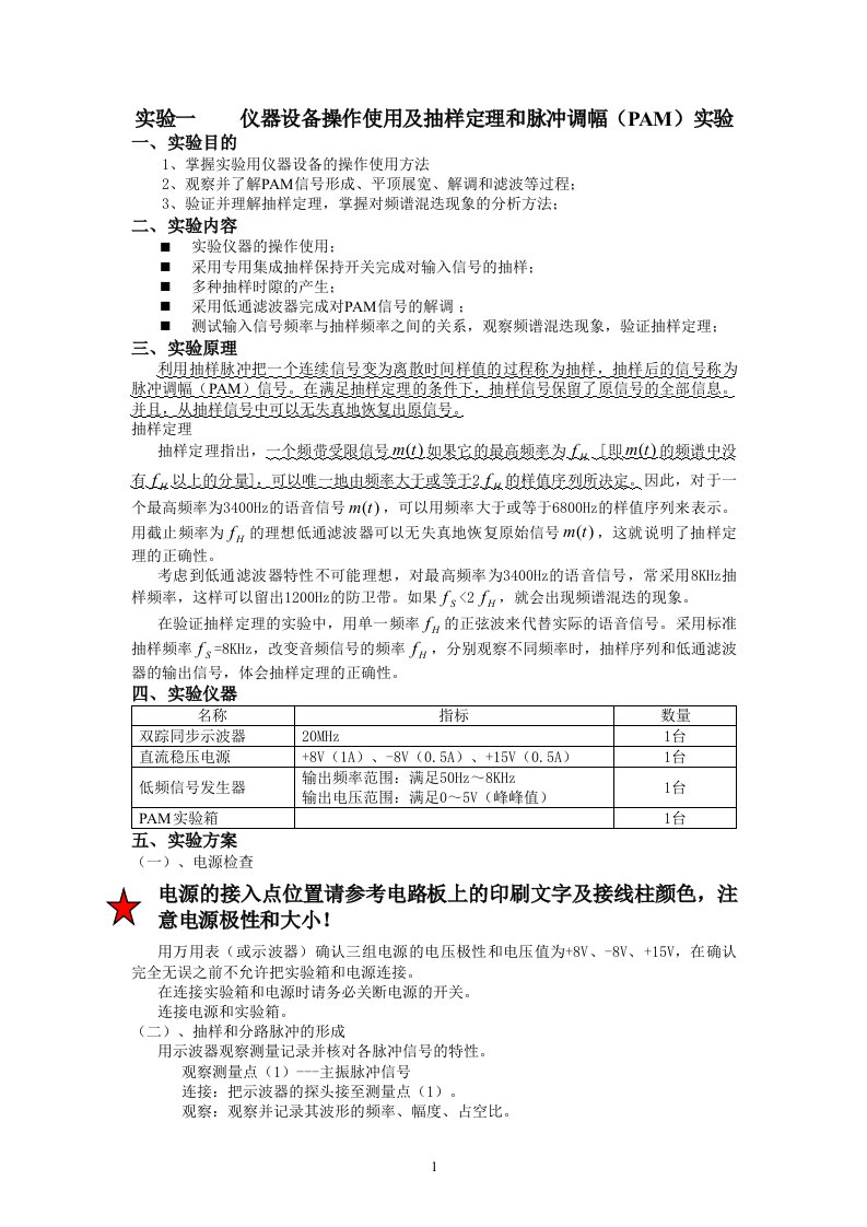 《通信原理》实验教学讲义