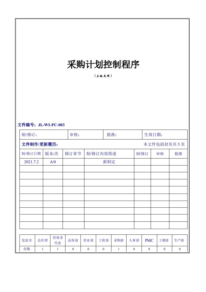 003采购计划控制程序1