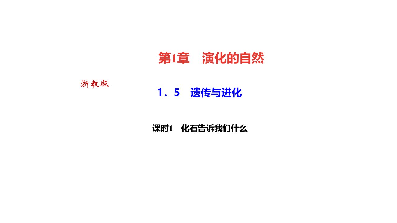 秋浙教九年级科学下册习题遗传与进化课时　化石告诉我们什么