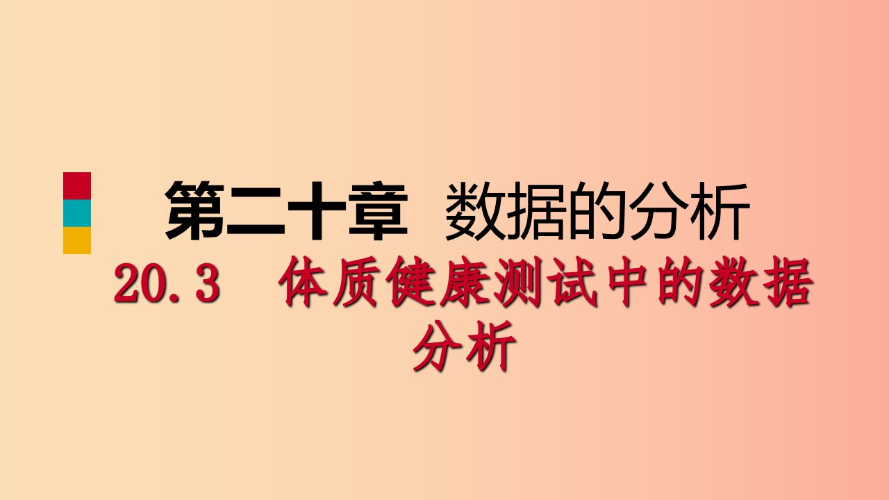 八年级数学下册第二十章数据的分析20.3课题学习体质降测试中的数据分析课件-新人教版