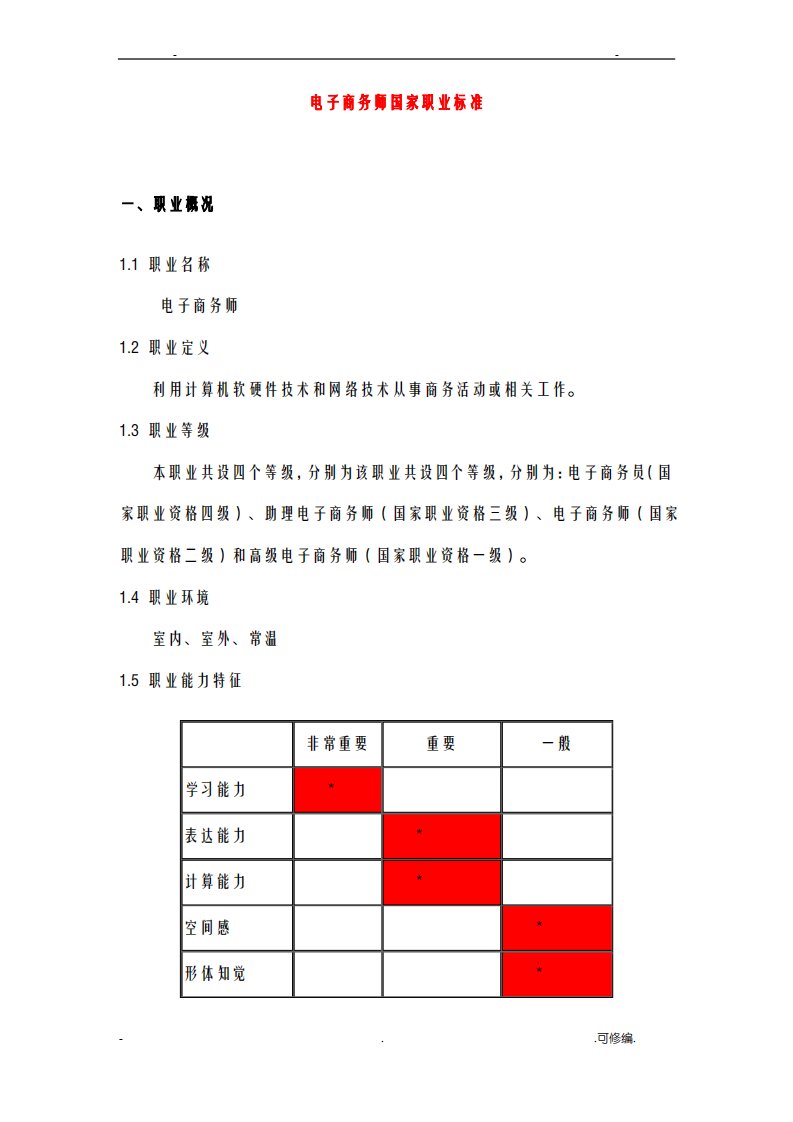 电子商务师国家职业标准