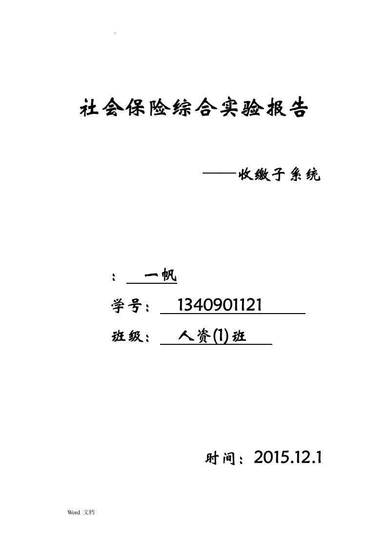 社会保障实验报告