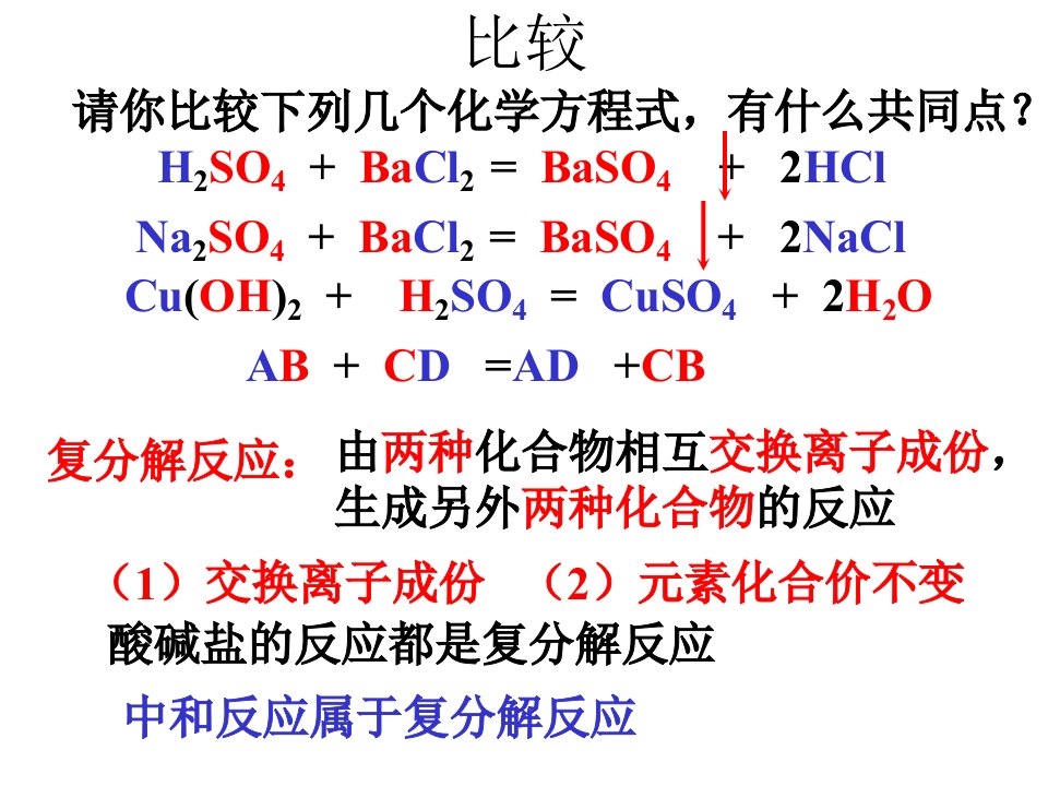 九年级科学关于化学方程式的复习