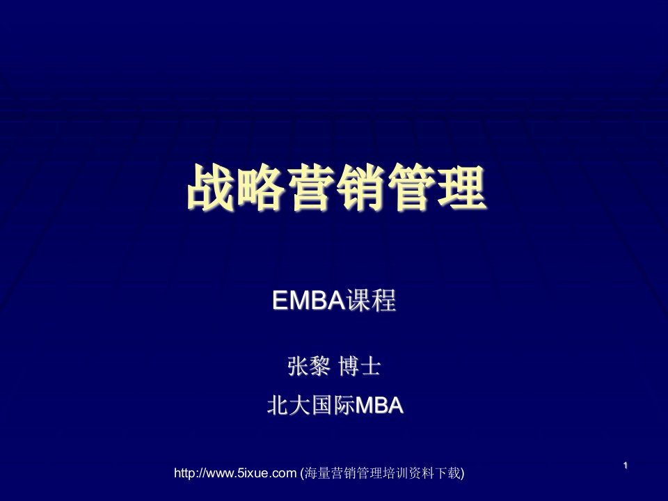 北京大学EMBA教战略营销管理