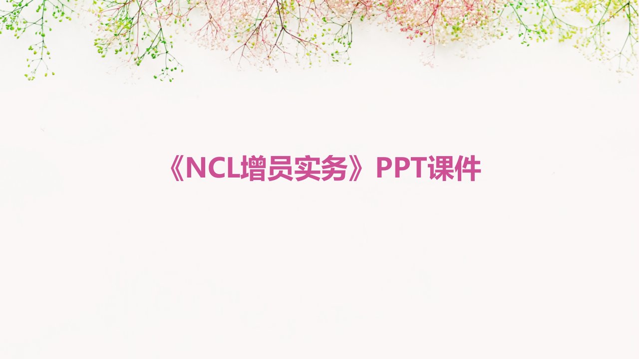 《NCL增员实务》课件