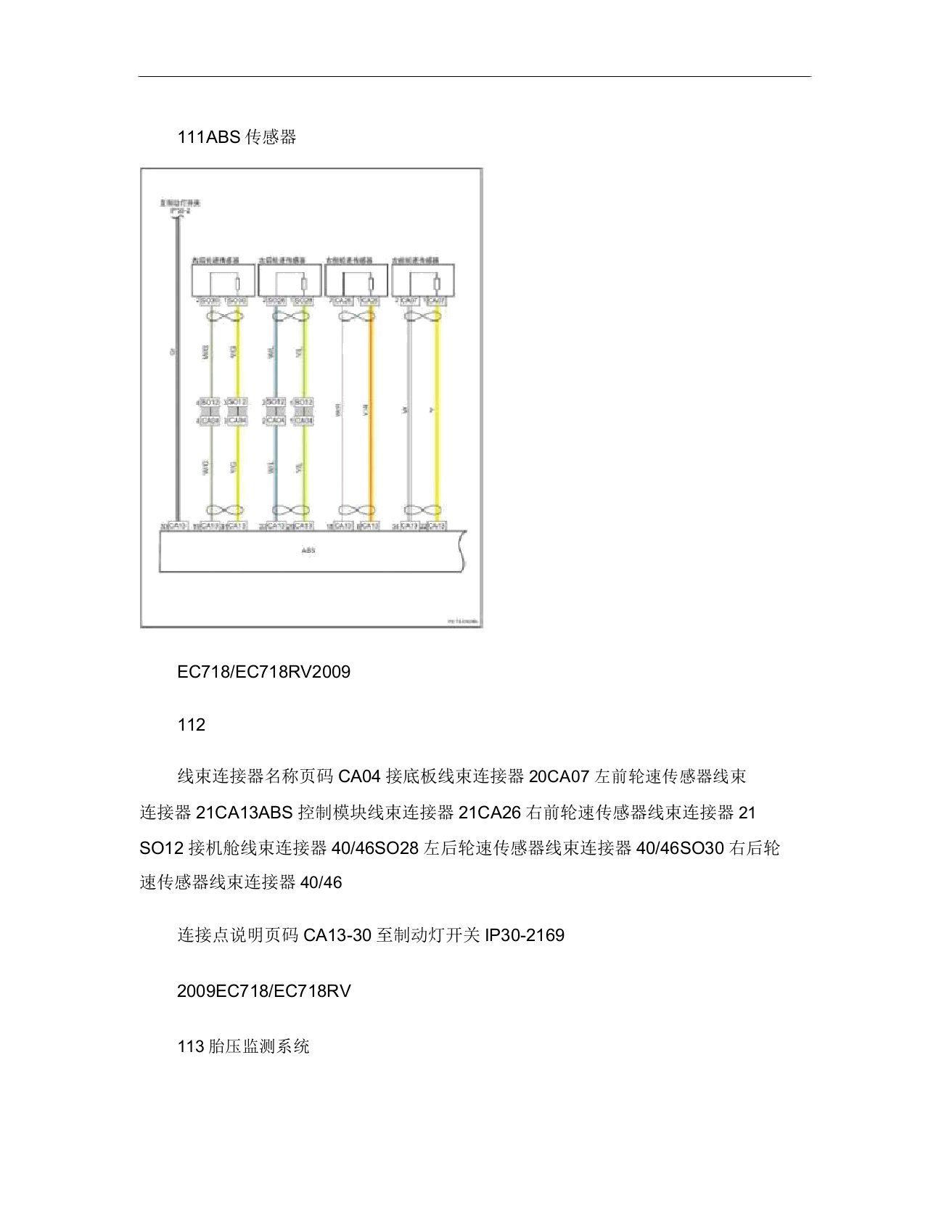 吉利帝豪电路图(ABS传感器)