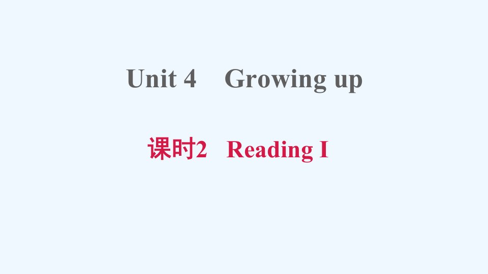 九年级英语上册Unit4Growingup课时2ReadingI习题课件新版