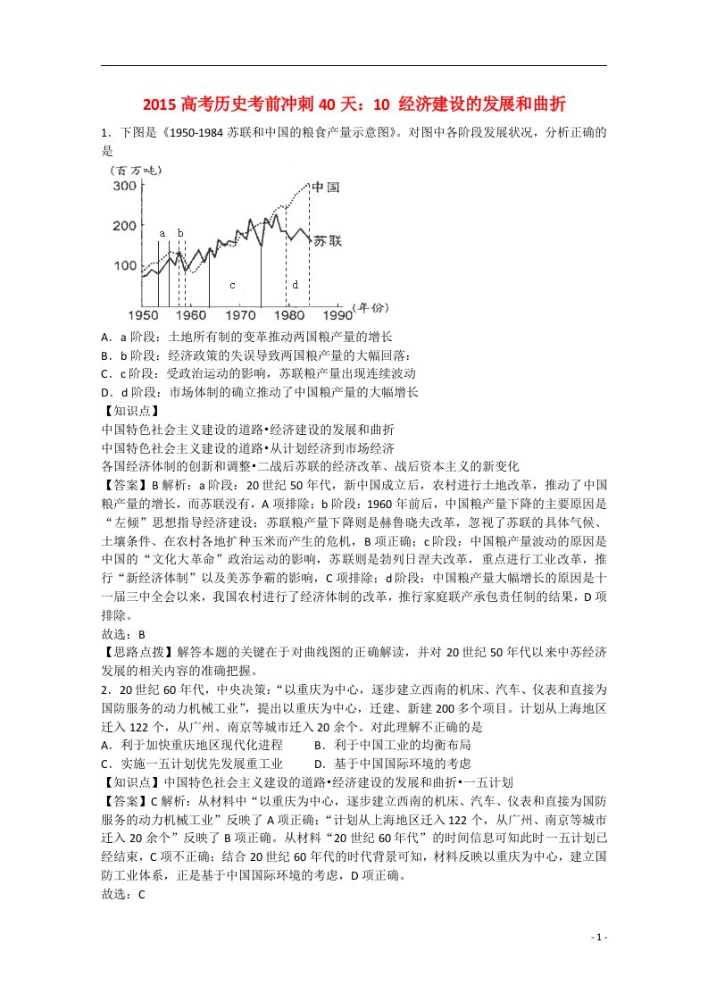 高考历史考前冲刺40天