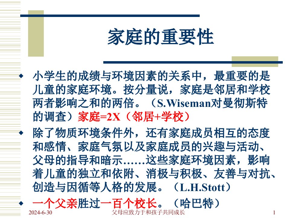 小学生习惯养成和家庭教育指导ppt课件