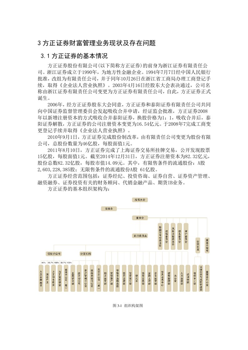 方正证券财富管理业务现状及存在问题