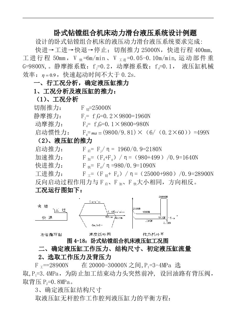 设计卧式钻镗组合机床液压动力滑台液压系统