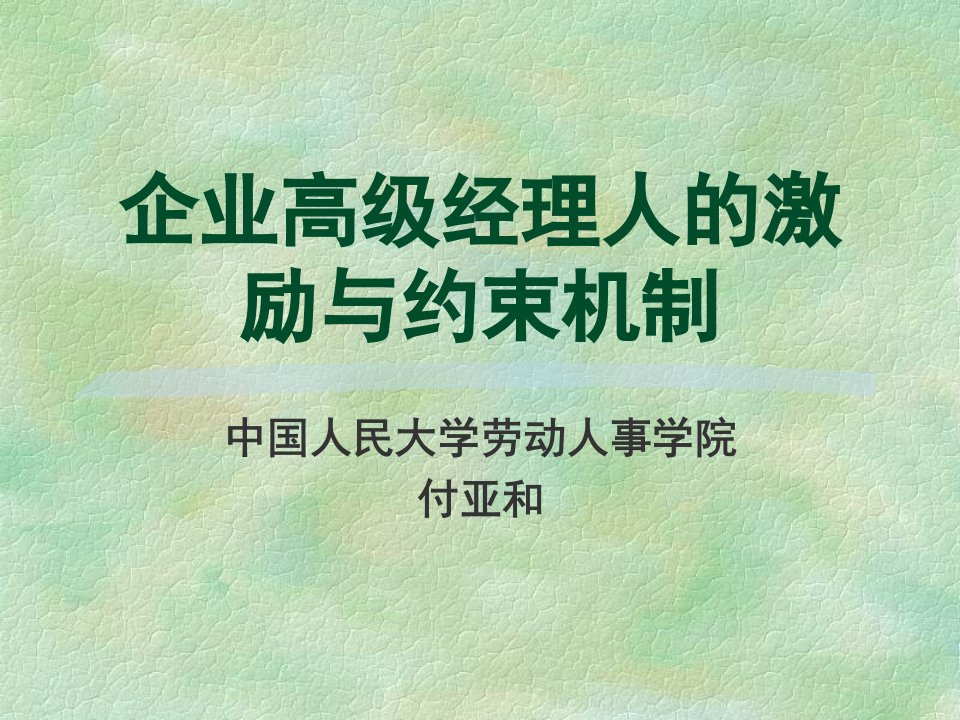 企业高级经理人