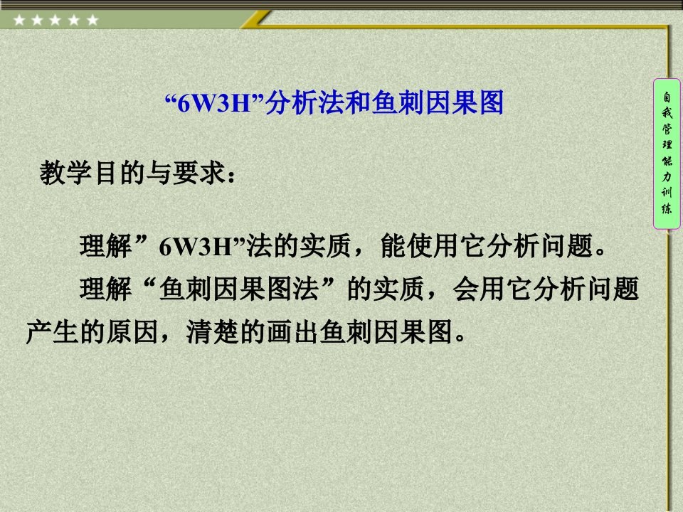 分析问题的方法：6W3H分析法;鱼刺因果图