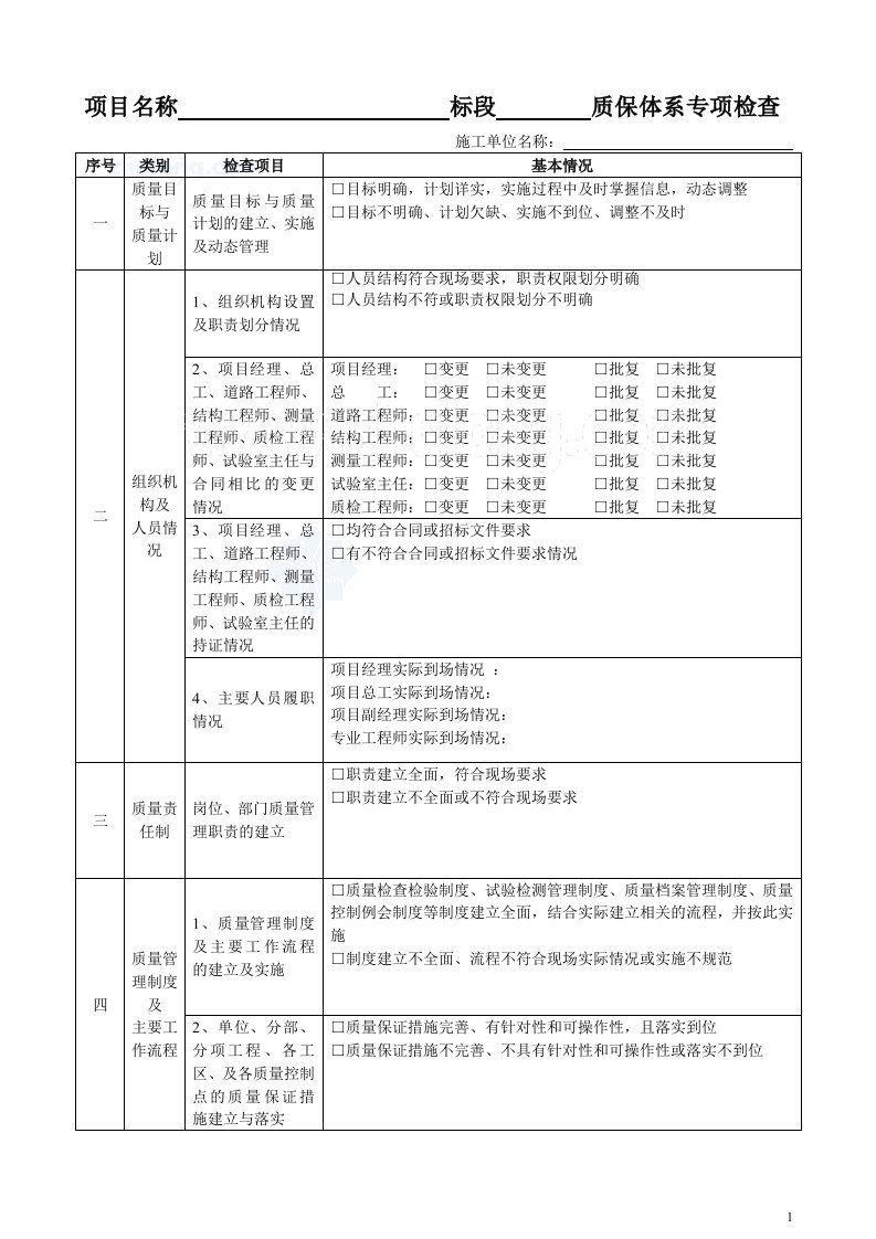 质量安全公路工程建设单位、施工单位、监理单位质量保证体系内容